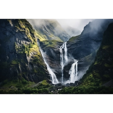 Mountain with Waterfall canvas